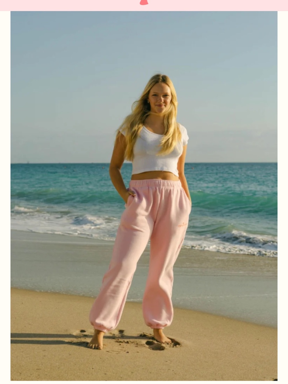 Pink Palm Puff Girls' Puff Sweatpants with Embroidered Logo